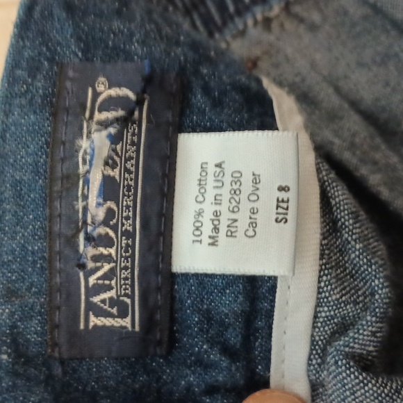 Lands End Button Down Denim Chambray Midi Skirt - Picture 6 of 6